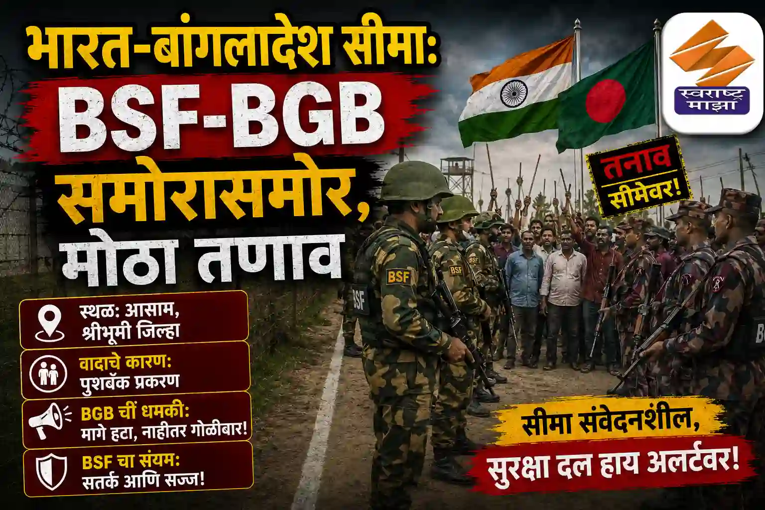 भारत-बांगलादेश सीमा: BSF-BGB समोरासमोर, मोठा तणाव